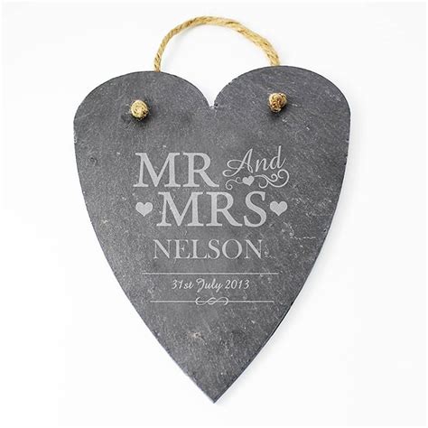 Mr And Mrs Personalised Slate Heart By Oli And Zo Personalized Heart
