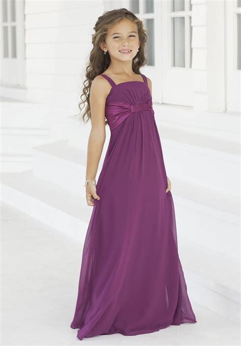 Purple Junior Bridesmaid Dresses Purple Flower Girl Dress Long