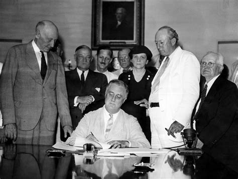 President Franklin D Roosevelt Signing The Social Security Bill