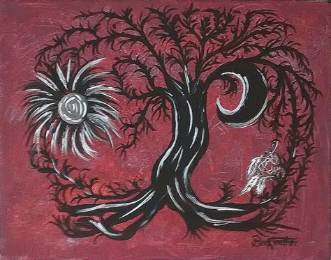 Native American Tree Of Life Hand Painted By Blackfeather Signed