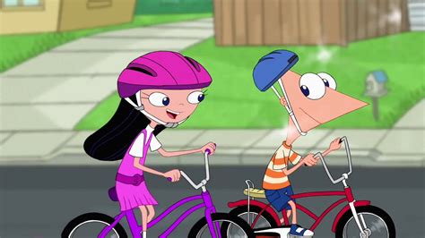 Image Phineas And Isabella On Bicycles Phineas And Ferb Wiki