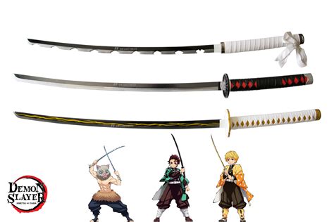 Demon Slayer Tanjiro Inosuke Zenitsu Nakama Sword Set W Free Swor