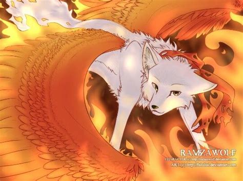 Anime Wolf With Fire Wings Wolfies Pinterest Wolves Wings And