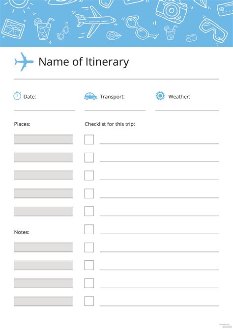Downloadable Printable Travel Journal Template Printable Templates