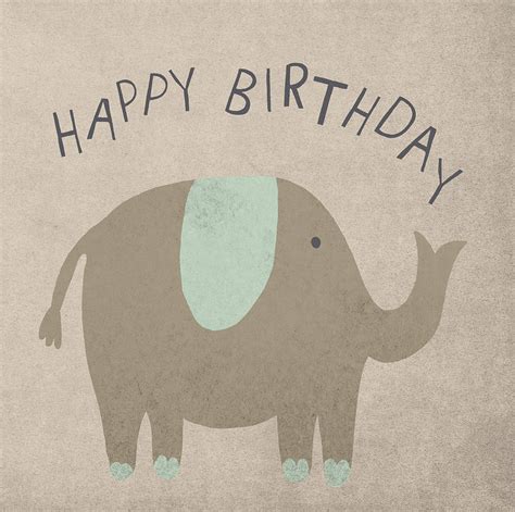 A cute cheery card, with happy it has the wording 'happy birthday' on the inside. Elephant Happy Birthday Card By Lil3birdy | notonthehighstreet.com