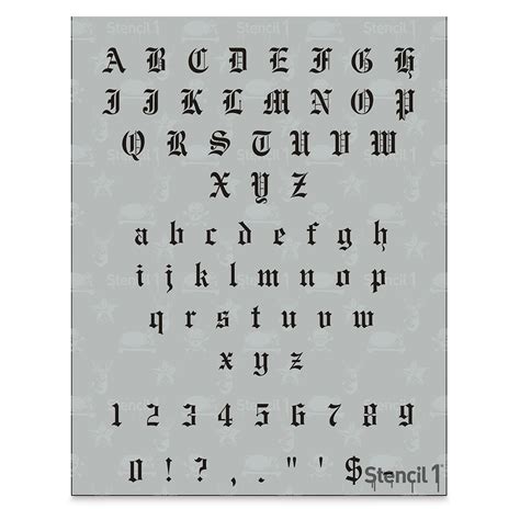 Stencil1 Font Stencil Old English 12 Letters