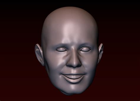 3d Printable Model Male Head 23 Man Head Smiling Face