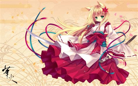 Anime Girl In Kimono Hd Wallpaper