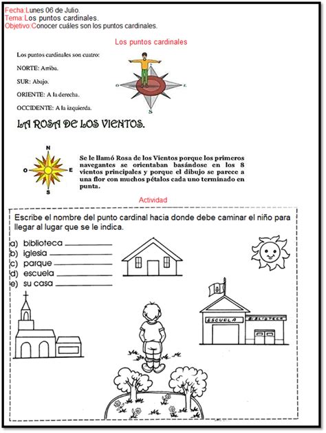 Los puntos cardinales Actividades de geografía Actividades para