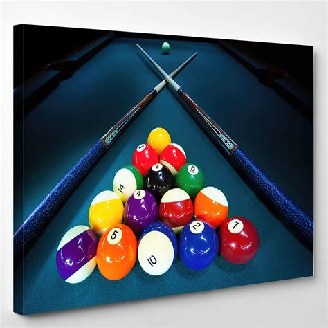 Billiards Pool Table Balls Cue Sport Canvas Art Wall Decor 3 Etsy