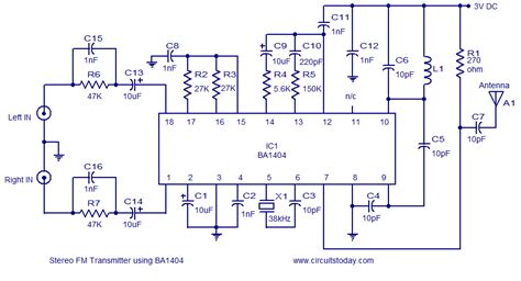 Simple Stereo Fm Transmitter Circuit Circuit Diagram