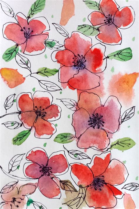 Draw With Me Easy Watercolor Flowers Aquarell Blumen Einfache