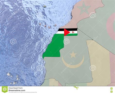 Western Sahara With Flag On Globe Stock Illustration Illustration Of