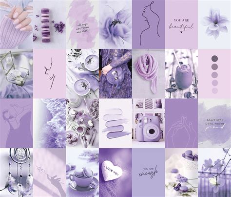 110pcs Lavender Purple Wall Collage Kit Aesthetic Trendy Etsy
