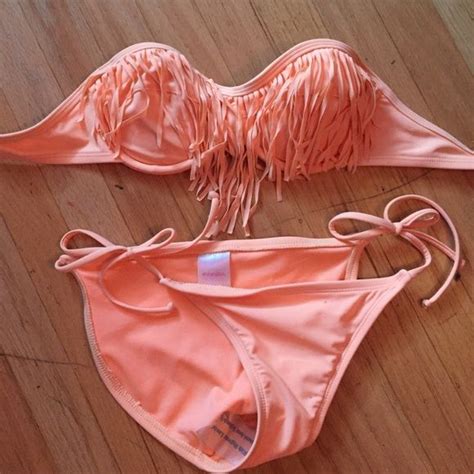 Fringe Neon Orange Bikini Neon Orange Bikini Bikinis Orange Bikini
