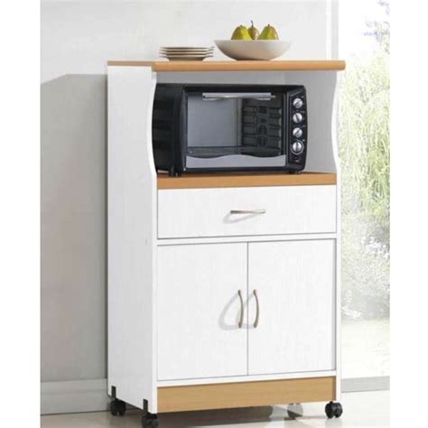 Thoughts on kitchen utility cabinet? White Kitchen Utility Cabinet Microwave Cart with Caster ...