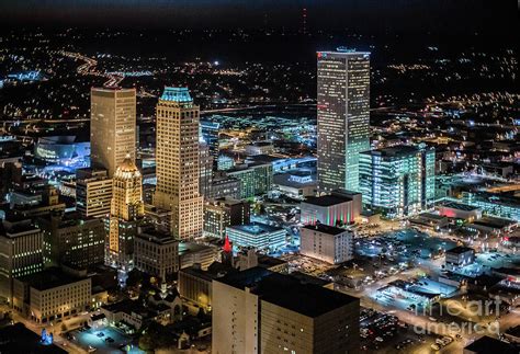 Tulsa Oklahoma Downtown Business District Aerial Skyline Photography