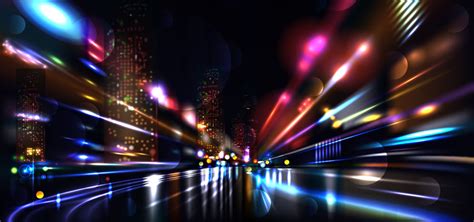 colorful city background light effect colorful city neon background image