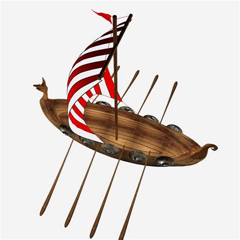 Cartoon Viking Ship 3d Model Turbosquid 1263649