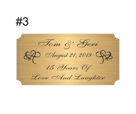 Engraved Solid Brass Plate Personalized Memorial Plaque Etsy