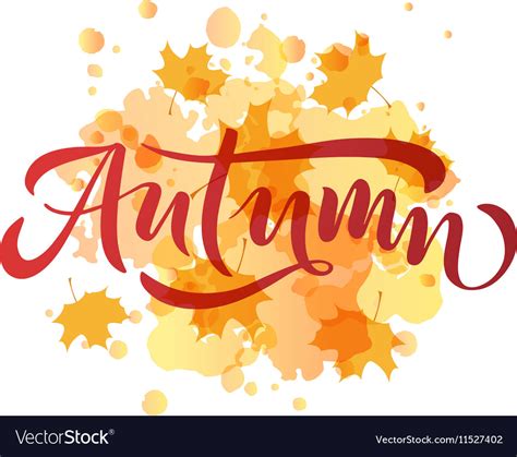 Autumn Lettering Typography Royalty Free Vector Image