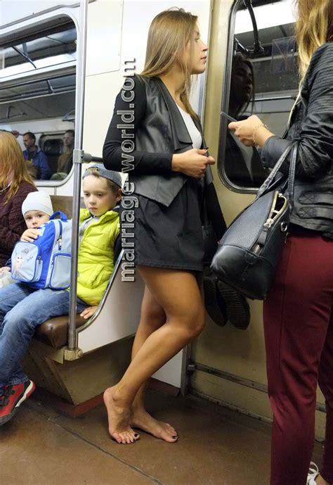 Barefoot Women In Moscow And Saint Petersburg Subways