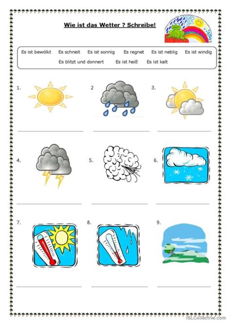 138 Wetter und Klima Deutsch DAF Arbeitsblätter pdf & doc