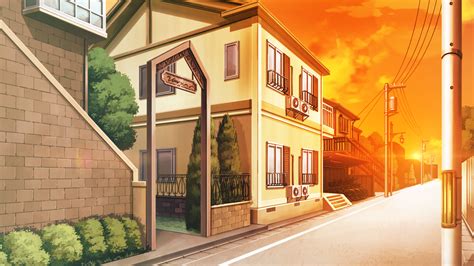 Anime Landscape House Anime Background