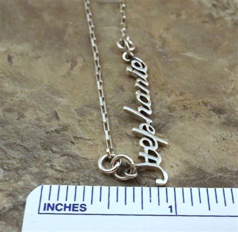 Sterling Silver Name Necklace Stephanie On Sterling Silver Etsy