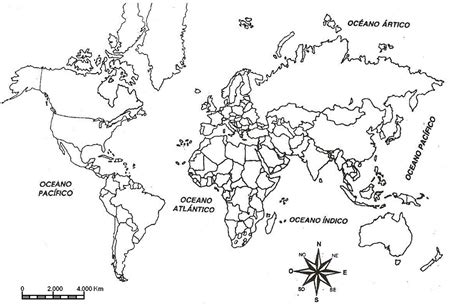 Mapa Mundi Pa Ses E Continentes Para Colorir E Imprimir