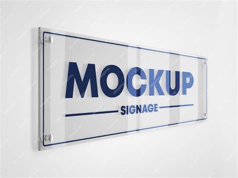 Premium Psd Glass Signage Logo Mockup
