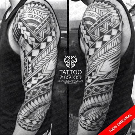 Tigilau Samoan Warrior Tattoo Stencil Template Design