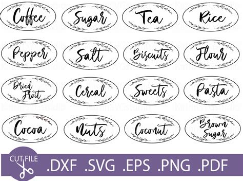 Kitchen Labels Svg Kitchen Svg Coffee Svg Tea Svg Pantry Etsy In 2021