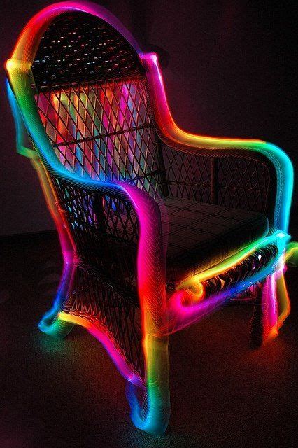 Neon Glowing Party Chair Rainbow Neon Glow