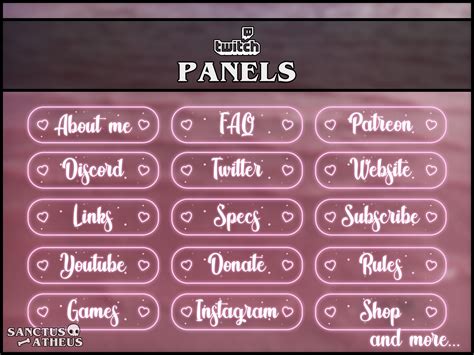 Pink Twitch Panels Pack Twitch Design Webcam Overlay Etsy