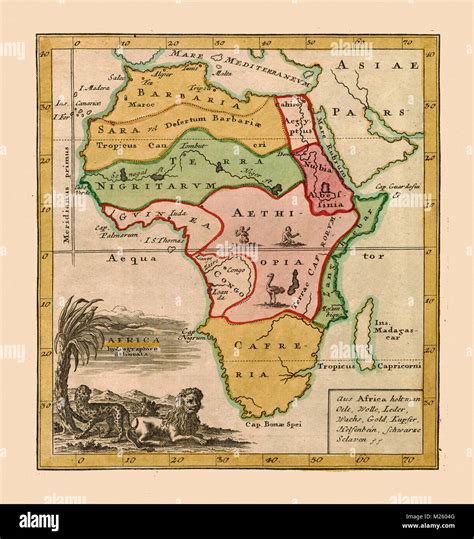 Historische Karte Von Afrika Ca 1764 Stockfotografie Alamy