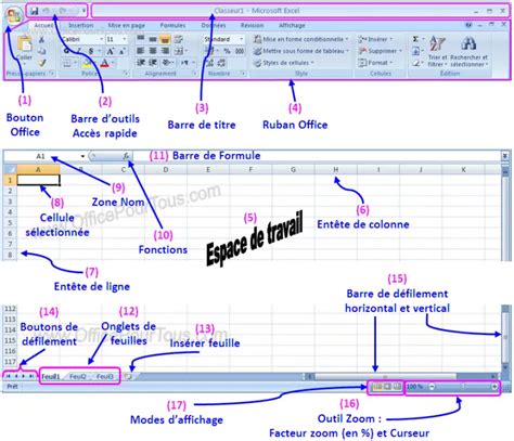 Initiation à Excel Interface Et Fonctionnalités Excel 2007 Et 2010