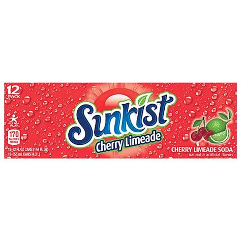 Fresh 12 Pk Sunkist Cherry Limeade Soda Soda Emporium