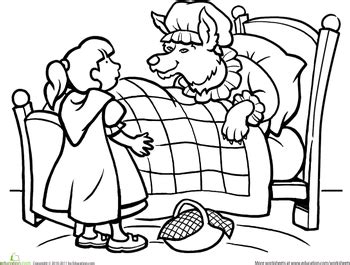 Lihat ide lainnya tentang teater, siluet, bunga teratai. Little Red Riding Hood Coloring Page | Education.com | Red ...