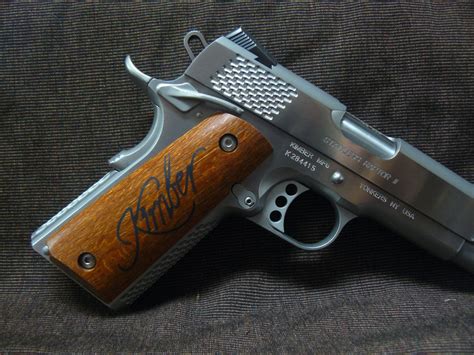 Exotic Lacewood 1911 Gun Grips With Kimber Engraved Name