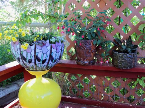 Check out our pick of the best ideas. repurposed lamp parts flower pot | Stained glass lamp ...
