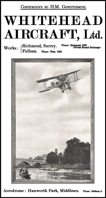 Whitehead Aircraft Ltd Aircraft Whitehead World War One