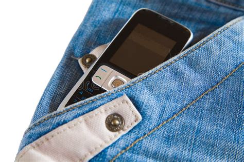 Phone In Pocket Of Jeans Stock Photo Image Of Mobility 7205264