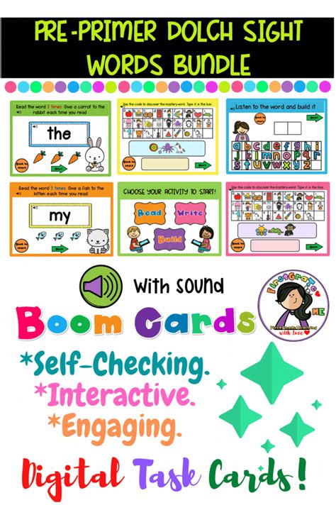 Pre Primer Dolch Sight Words Bundle Boom Cards Dolch Sight Words Sight Words Dolch