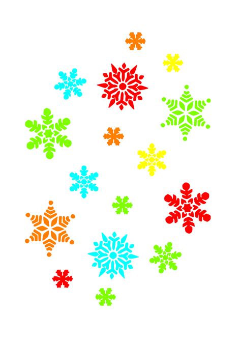 Colorful Snowflakes Clip Art Vector Clip Art Online Royalty