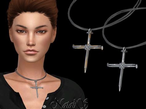 The Sims Resource Nail Cross Pendant By Natalis • Sims 4 Downloads