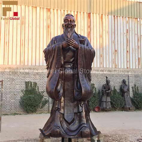 Metal Arts China Ancient Famous Figure Statue Bronze Confucius