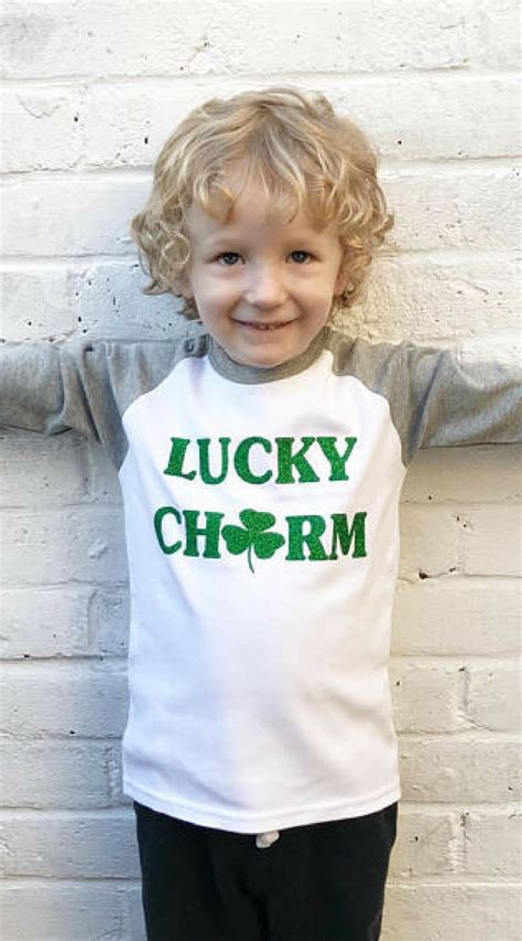 Lucky Charm St Patricks Day Raglan St Patricks Day Toddler St