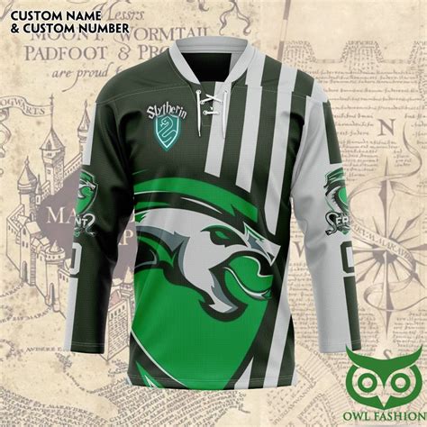 Harry Potter Slytherin Serpent Quidditch Team Custom Name Number Hockey