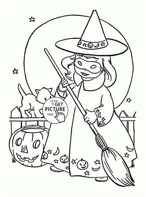 Download information is below the preview images. Cute Little Witch coloring pages for kids, halloween ...